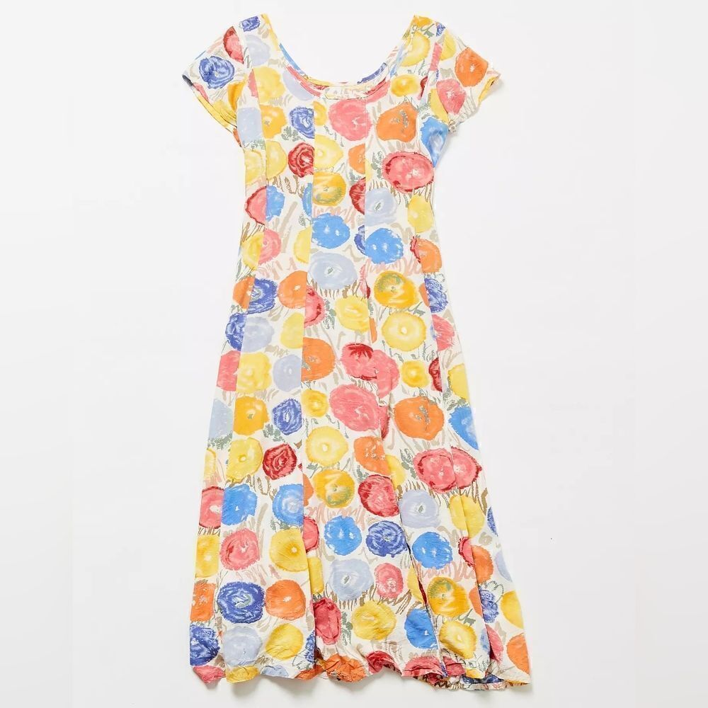 Vintage Jams World Floral Scoop Neck Dress Sz M